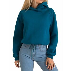 Kék női kapucnis pulóver kép