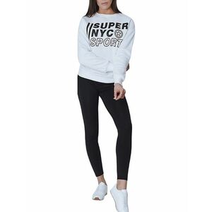 Fehér női pulóver, NYC felirattal kép