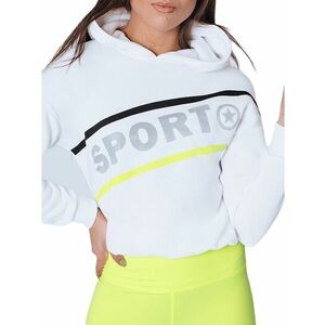 Fehér női pulóver sport szóval kép
