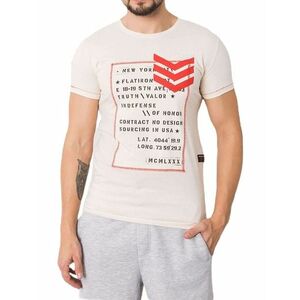 Krémes férfi póló nyomtatással kép