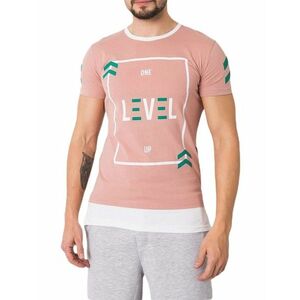 Rózsaszín férfi póló lvl nyomtatással kép