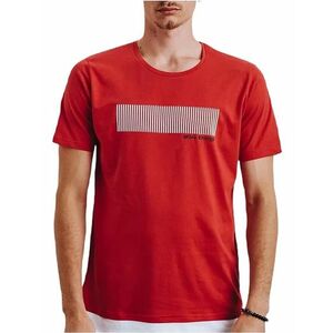 piros férfi póló nyomtatással kép