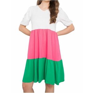 Kylie hétköznapi ruhája - fehér-rózsaszín-zöld kép