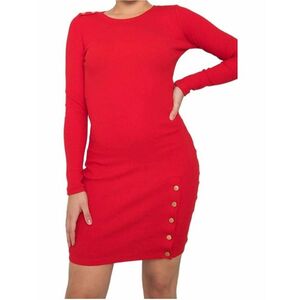 piros mini szűk szabású ruha hosszú ujjal kép