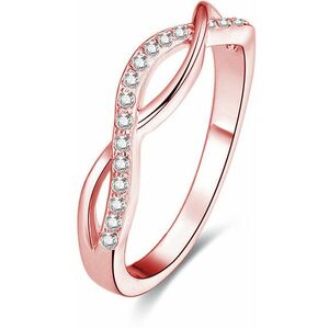 Beneto Beneto Rózsaszín aranyozott ezüst gyűrű kristályokkal AGG191 54 mm kép