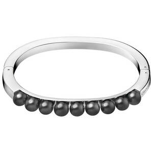 Calvin Klein Calvin Klein Tömör acél karkötő fekete gyöngyökkel Circling KJAKMD04010 5, 4 x 4, 3 cm - XS kép