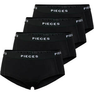 Pieces Pieces 4 PACK - női alsó Boxer PCLOGO 17106857 Black M kép