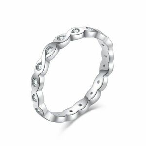 MOISS MOISS Elegáns ezüst gyűrű átlátszó cirkónium kővel R00019 50 mm kép