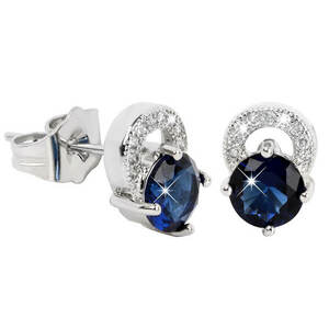 Troli Troli Csodaszép csillogó fülbevaló kék kristályokkal kép