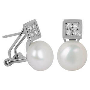JwL Luxury Pearls JwL Luxury Pearls Gyönyörű fülbevaló igazgyönggyel és kristályokkal JL0430 kép