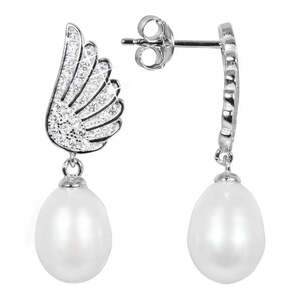 JwL Luxury Pearls JwL Luxury Pearls Gyöngy fülbevaló fehér igazgyönggyel és cirkónium kövekkel JL0534 kép