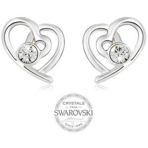 Levien Levien Romantikus fülbevaló Szív tiszta kristályokkal kép