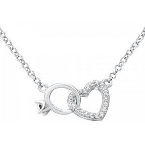 Silvego Silvego Ezüst nyaklánc szív, gyűrűvel összekötve MWN01149 kép