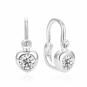 Beneto Beneto Gyengéd szív alakú ezüst fülbevaló AGUC2557D-WHITE kép