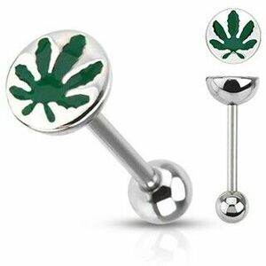 Nyelvpiercing - cannabis logó kép