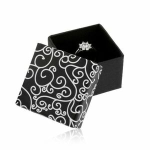 Fekete-fehér doboz fülbevalóra, medálra vagy gyűrűre - tekert minta kép