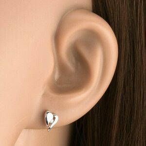 Briliáns fülbevaló fehér 14K aranyból - aszimmetrikus szív gyémánttal kép