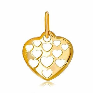 585 arany medál - fényes szív kivágott szív formákkal kép
