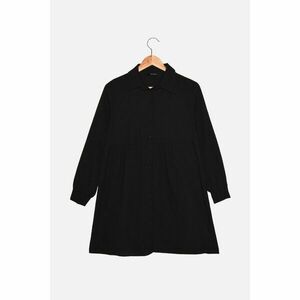 Trendyol fekete petit széles vágott ing ruha kép