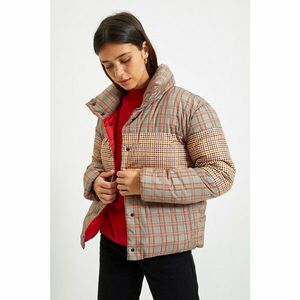 Trendyol Multicolor Oversize Stand Up Collar Checkered Down Jacket kép