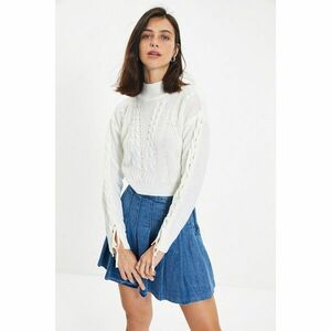 Trendyol Ecru Sleeves Ruffle Detailed Knitwear Sweater kép