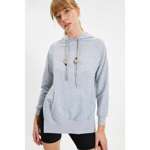 Trendyol Gray Oversize Hoodie Sports Sweatshirt kép