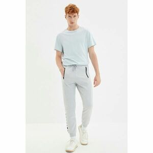 Trendyol Gray Men's Regular Fit Zipper Pocket Printed Sweatpants kép