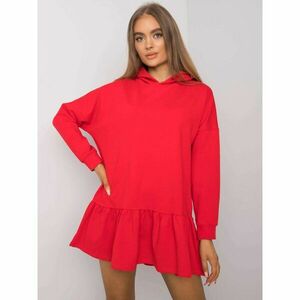 Red cotton dress with a hood kép