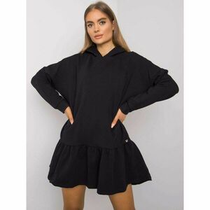Black cotton hooded dress kép