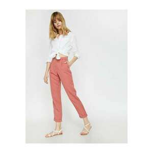 Koton Women's Pink Normal Waist Slim Fit Pocket Detailed Trousers kép