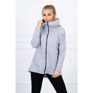 Insulated sweatshirt with longer back and pockets gray kép