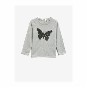 Koton Butterfly Printed T-Shirt Long Sleeve Crew Neck kép