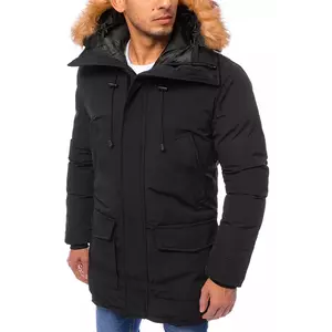 Black men's winter hooded jacket Dstreet TX3939 kép