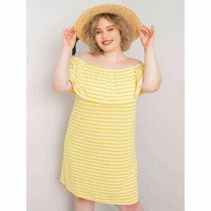 Plus size yellow and white dress kép