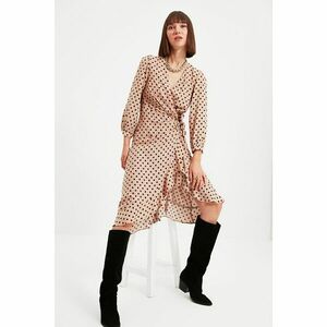 Trendyol Beige Polka Dot Double Breasted Dress kép