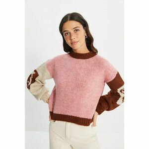 Trendyol Powder Jacquard Color Block Knitwear Sweater kép