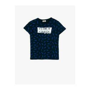 Koton Boy's Navy Blue Printed T-shirt kép