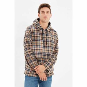 Trendyol Multi Color Mens Hooded Long Sleeve Single Cap Pocket Lumberjack Plaid Overshirt Shirt kép
