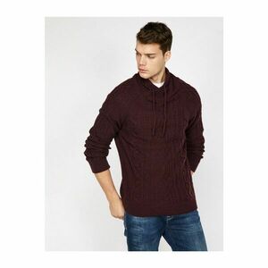 Koton Men's Claret Red High Collar Knitwear Sweater kép
