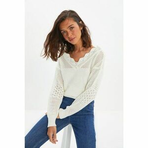 Trendyol Ecru Openwork Knitwear Sweater kép