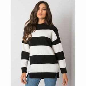 Women's black and white striped sweater kép