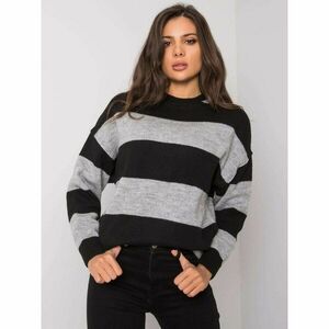 Women's gray-black striped sweater kép