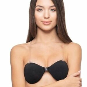 Self-supporting bra with straps - black kép