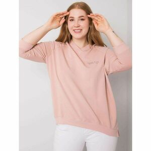 Dusty pink plus size sweatshirt with V-neck kép