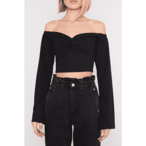Black blouse with bare shoulders from BSL kép