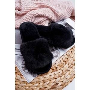 Women's Slippers With Fur Black Trusted kép