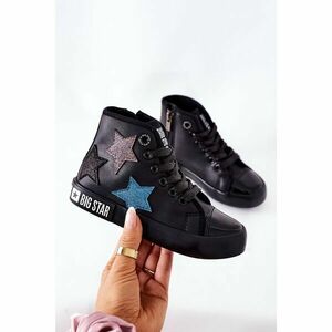 Children's High Sneakers With A Zipper BIG STAR II374028 Black kép