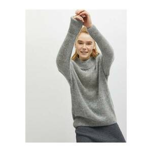 Koton Women's High Collar Gray Knitwear Sweater kép