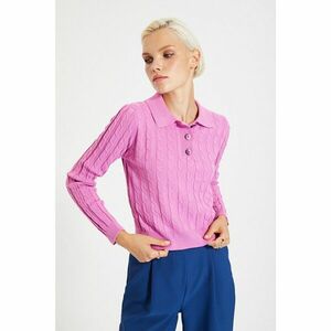 Trendyol Pink Polo Gallér kötött kötöttáru pulóver kép