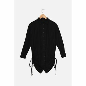 Trendyol fekete zsinóros ing ruha kép